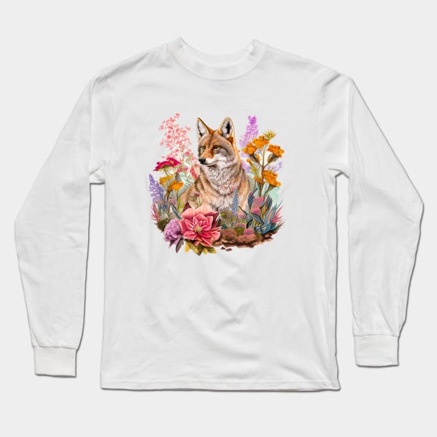 Coyote Long Sleeve T-Shirt by Mixtgifts